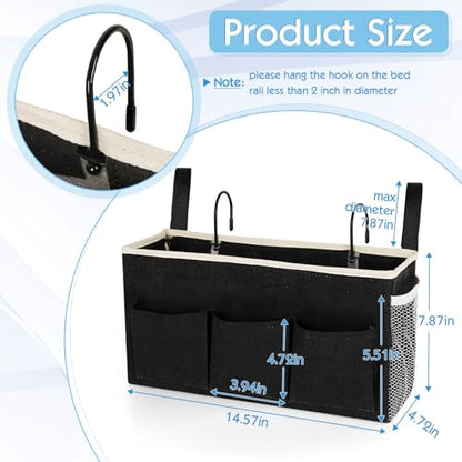 Bedside Caddy Bedside Storage Bag for Headboards/Bunk Bed - color: 1PC New Black