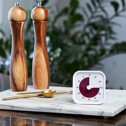 Time Timer Home MOD — 60 Minute Kids Visual Timer Home Edition — For Homeschool Supplies Study Tool, Timer for Kids Desk, Office Desk and Meetings with Silent Operation (Cotton Ball White) - color: Cotton Ball White, size: 3.5, style: Timer