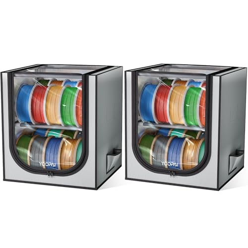 YOOPAI 3D Printer Filament Storage Box – 2 Tier Filament Storage Rack with Fabric Cover, Holds Up to 48 Rolls 1KG – 3D Filament Storage Organizer for Home, Workshop & Studio(20 Roll*2) - size: Farbric Cover-40 Rolls