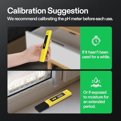VIVOSUN Digital pH Meter 0.01 Accuracy Pen Tester for Water Hydroponics - color: Yellow