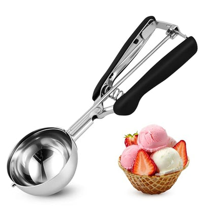 Extra Large Ice Cream Scoop 70MM, Trigger Release Stainless Steel Cookie Scoop, Portion Scoop 3.7 oz/105ml, Commercial Food Disher, for Portion Control, Cookie Dough, Cupcake Batter (7 Tablespoon) - size: 7 tbsp