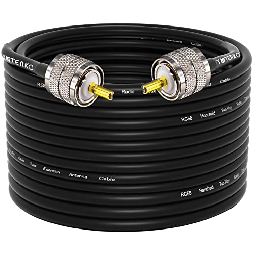 CB Coax Cable, 75FT RG58 Coaxial Cable, UHF PL259 Male Coax 50 Ohm - color: 1-Pack PL259 Cable, size: 75ft