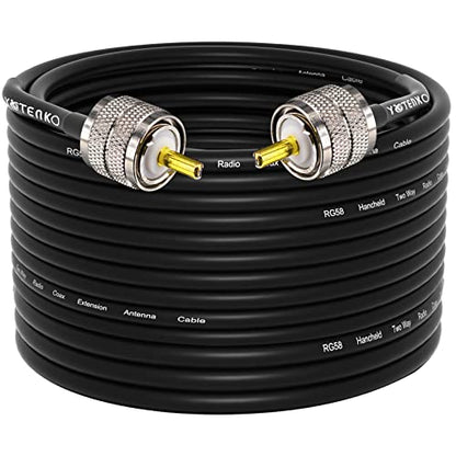 CB Coax Cable, 75FT RG58 Coaxial Cable, UHF PL259 Male Coax 50 Ohm - color: 1-Pack PL259 Cable, size: 75ft