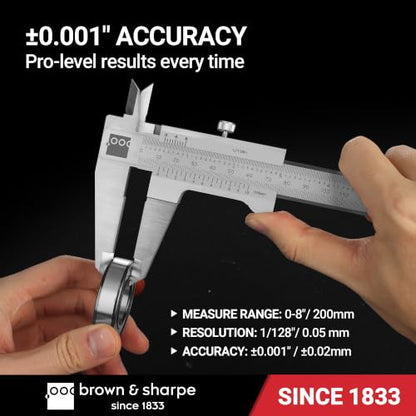 Brown&Sharpe 12 Inch Vernier Caliper 1/128 Inch Resolution - size: 1/128"