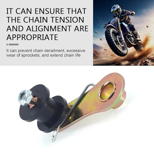 Chain Tensioner, Heavy Duty Chain Roller Tensioner with Clip Spring, Vibration Damping 110cc 125cc 140cc Wheel Modified Accessory, Universal 4 Wheelers ATV Adjuster Kit (Black)