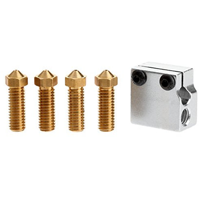 dophee Volcano Nozzle 3D Printer Extruder Print Head and Heater Block Kit