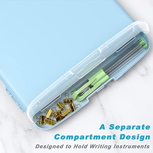 Rimilak Clipboard with Storage, 8.5 x 11'' High Capacity Clip Board, Blue - color: Light Blue