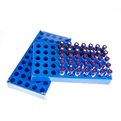 ALWSCI 5-Pack 2mL Vial Rack, 50-Well Stackable Holder for 12mm Vials - size: 2ml 5pcs