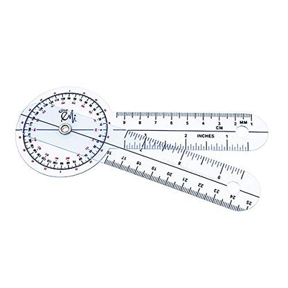 Elite Medical Instruments USA The Original 6 Piece Quality Goniometer Set Plus Measuring Tape - 7 Pieces Total EGM-431