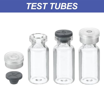 PATIKIL 3ml Sample Vials, 8 Pack Lab Empty Vials with Butyl Rubber Stopper and Crimp Top Caps Borosilicate Glass Vial, Transparent - color: Transparent, size: 3ml