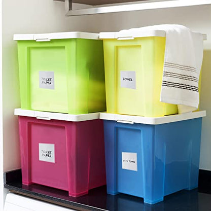 Chinco 50 Pack 4" x 4" Clear Adhesive Pockets, Index Card Pockets with Top Open Loading, Plastic Labels Holders for Organizing Storage Bins, Library Card, Drawer, and Protecting Your Cards - size: 4.13 x 4.13 Inches