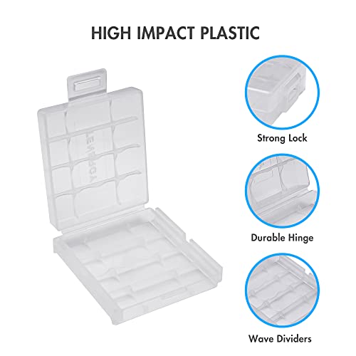 Tenergy 10 Pack Plastic Storage Case for AA/AAA Batteries (Batteries Sold Separately) - size: 10 Pack