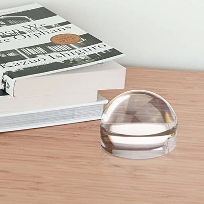 MAGDEPO 4X Acrylic Dome Magnifier 2.5 inch Crystal Clear Paperweight with Card Size Magnifying Sheet for Blueprints, Maps, Newspapers, Hobbies, etc. - size: 2.5"