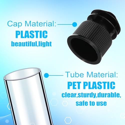 Flutesan 200 Pcs Clear Plastic Test Tubes, 16 x 100 mm(10 ml),Black - color: Black