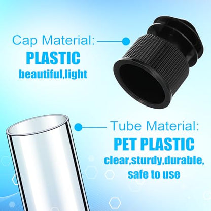 Flutesan 200 Pcs Clear Plastic Test Tubes, 16 x 100 mm(10 ml),Black - color: Black