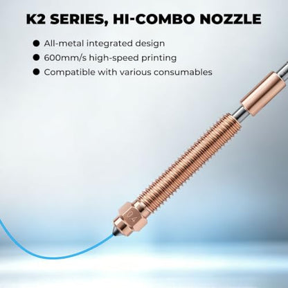 4PCS K2 Plus Replacement 0.4mm Nozzle Kitsfor Creality K2 Pro/K2 Plus/K2/Hi 3D Printer Quick-Swap Copper Alloy and Hardened Steel Nozzle with Silicone Socks & Wrench(0.4mm*4) - size: 0.4mm*4