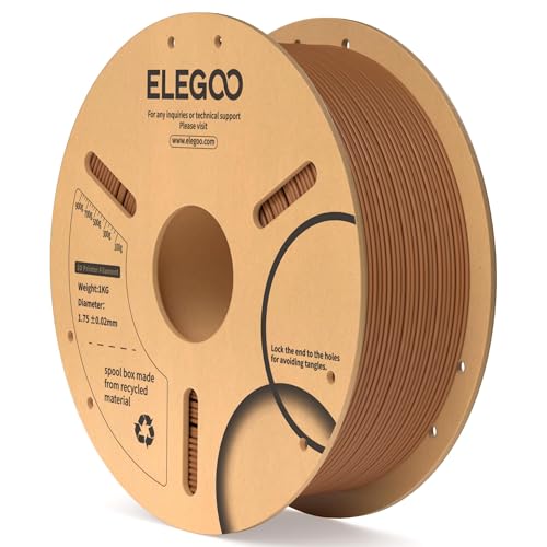 ELEGOO PLA 3D Printer Filament 1.75mm Brown 1KG - color: Brown, size: 1kg