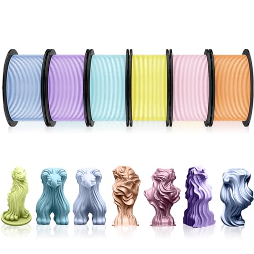 Pangda 3D Printer Filament Pla Bundle 1.75mm Multicolor, ±0.02mm Dimensional Accuracy, 3D Printing Filament for DIY Projects, Holiday Crafts(1.5 kg,Pastel Color) - color: Pastel Color, size: 1.5 kg
