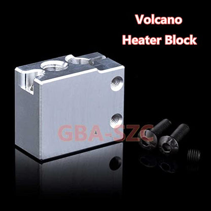 2PCS Volcano Heater Block,Precision Aluminum PT100 Volcano Heating Block with Silicone Sock,for Sidewinder X1 X2,Volcano Hotend, Nozzles, Prusa i3, FLSUN SR - color: Heatblock-Volcano 2PCS