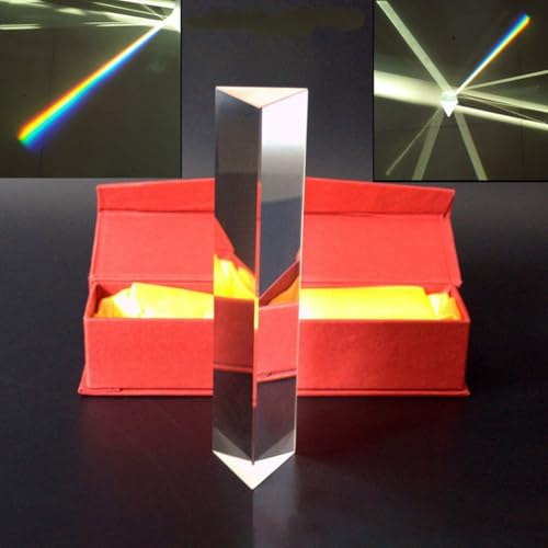 2 Inch K9 Optical Glass Prism Triangle for Rainbow Maker, Clear Light Refraction Suncatcher for Photography Physics Education Science Classroom Decor