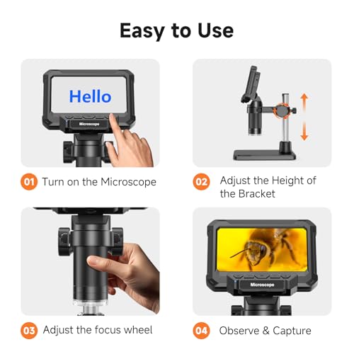 4.3" LCD Digital Coin Microscope with 2 Side Lights