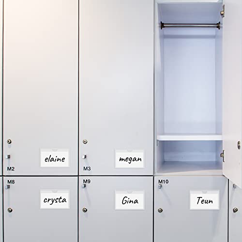 100 Pack Self-Adhesive 3" x 5" Index Card Pockets Clear Lables Holder - size: 100pack 3 x 5 Inches