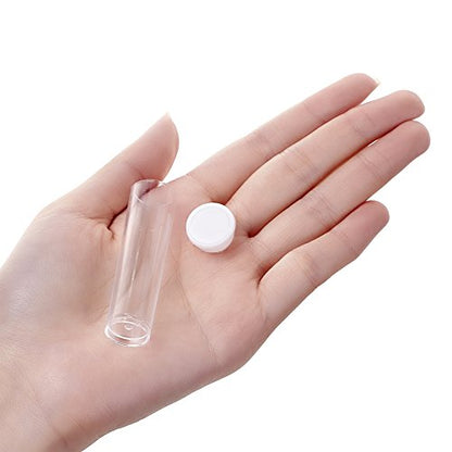 Craftdady 50pcs Transparent Clear Plastic Empty Storage Tubes Bead Container Set Test Bottles Organizers Boxes with Lid, 2.16x0.59 (55x15mm) - color: 50 Tubes, 55x15mm, Clear