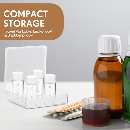 Baderke 4 Pcs Liquid Medicine Travel Container, Clear,10ml - color: Clear, size: 10ml