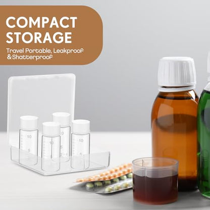 Baderke 4 Pcs Liquid Medicine Travel Container, Clear,10ml - color: Clear, size: 10ml