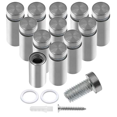 Luomorgo Stainless Steel Standoff Screws, 1/2" x 1.18", Silver, 12 Pcs - color: Silver, 12 Pcs, size: 1/2" x 1.18" / 12mm x 30mm