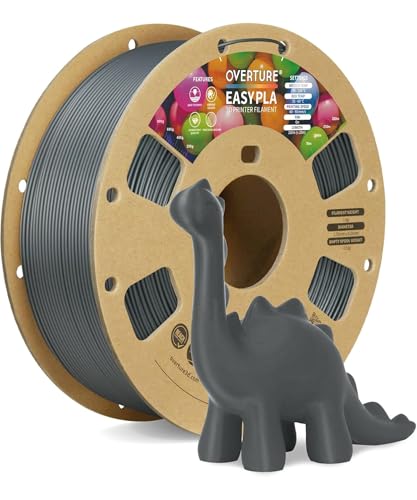 OVERTURE Easy PLA 1.75mm, Easy to Print Filament, 1kg Space Grey - color: Easy Space Gray