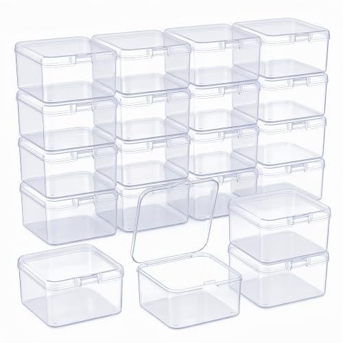 LJY 20 Clear Plastic Boxes, 2.2 x 2.2 x 1.4 in for Diamond Painting - color: Clear, size: 2.2×2.2×1.4 in