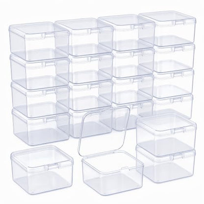 LJY 20 Clear Plastic Boxes, 2.2 x 2.2 x 1.4 in for Diamond Painting - color: Clear, size: 2.2×2.2×1.4 in