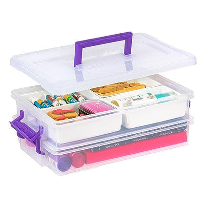 IRIS USA Storage Bins with Lids |Made in USA| 9 Qt - (1-Pack) - Clear - color: Clear, size: 9 Qt. - 1 Pack, style: STACK & CARRY |2-Layer|