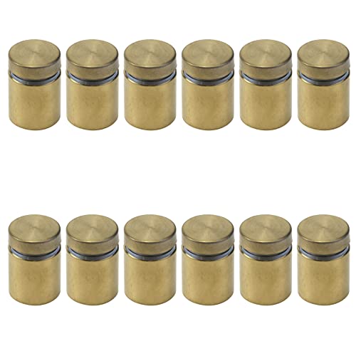 Antrader 3/4" x 1" Stainless Steel Glass Standoff,12-Pack,Polished Gold - color: Polished Gold, size: 3/4" x 1" (19 x 25mm)-12Pcs