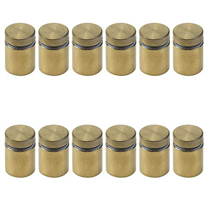 Antrader 3/4" x 1" Stainless Steel Glass Standoff,12-Pack,Polished Gold - color: Polished Gold, size: 3/4" x 1" (19 x 25mm)-12Pcs