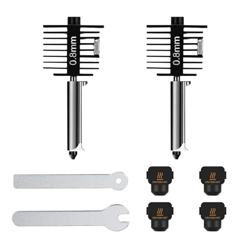 Bamboo Lab Upgrade Hardened Steel Hotend Kit for Bambu Lab A1 Mini /A1,2 Pack 0.8mm Harden Steel Nozzle,All Metal Extruder Hot End Heating Block Replacement, High-Speed 3D Printer Accessories - size: 2-Pack 0.8mm Nozzle