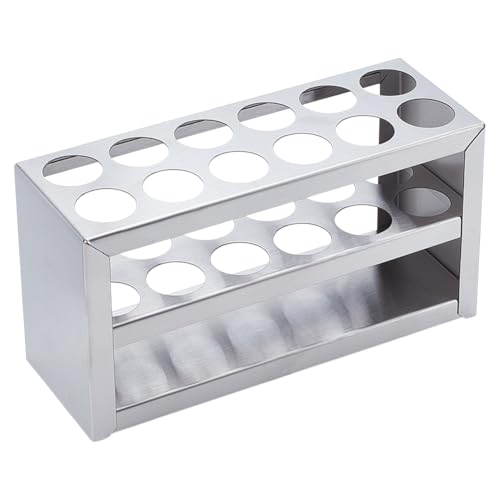 UNICRAFTALE Stainless Steel Test Tube Rack for Classroom Lab Use - size: 16.4x5.7x8.5cm