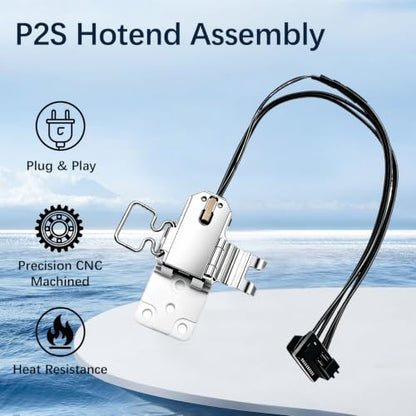 P2S Hotend Heating Assembly for Bambu Lab P2S, Ceramic Zirconia Base Hotend Heater, Direct Replacement P2S Hotend Parts, Stable Temperature & Reduced Heat Creep for Bambu Lab P2S 3D Printer - style: P2S Hotend Heating Assembly