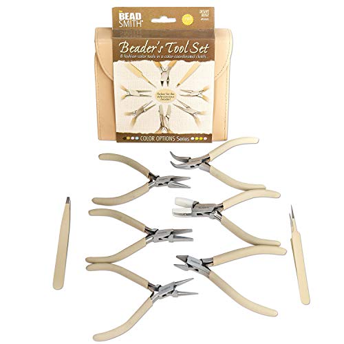 The Beadsmith Fashion Color Pliers, Jewelry Making Supply Set of 8 - color: Desert Beige