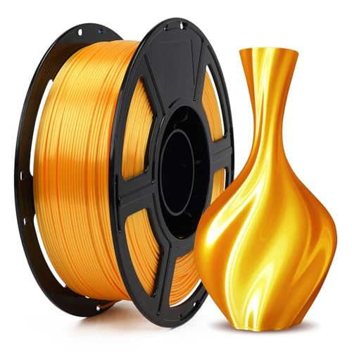 FLASHFORGE Silk PLA Filament 1.75mm Light Gold, Smooth and Silky Texture 3D Printing Filament, Dimensional Accuracy +/- 0.02mm - color: Light Gold