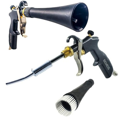 Air Blow Gun with Brass Adjustable Air Flow Nozzle,Cleaning Gun Quickly Blasts Dirt and Dust from Surface Works with Air Compressor(Upgrade Aluminium Rotate Tube) (Detail Blowing Gun), Black - style: Detail Blowing gun