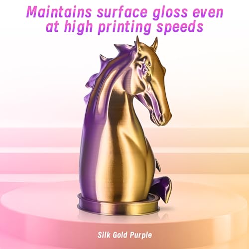 ERYONE Silk Filament PLA+ 1.75mm Shiny 3D Printer Filament, Multicolor PLA 2 in 1, 1kg (2.2LBS)/Spool, HS Silk Dual Color Gold & Purple - color: Silk Pla+ 2 in 1 Gold Purple