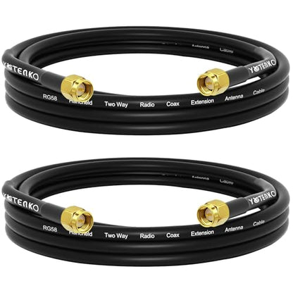 RG58 Coaxial Cable SMA Male to Male Cable 6FT 2-Pack, SMA Male Adapter Jumper Extension Antenna Cable, 50 ohm Coax Low Loss for LAN RTL SDR Dongle ADS-B GPS Receiver - size: 6FT - 2 Pack