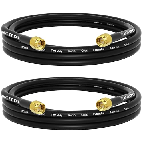 RG58 Coaxial Cable SMA Male to Male Cable 6FT 2-Pack, SMA Male Adapter Jumper Extension Antenna Cable, 50 ohm Coax Low Loss for LAN RTL SDR Dongle ADS-B GPS Receiver - size: 6FT - 2 Pack