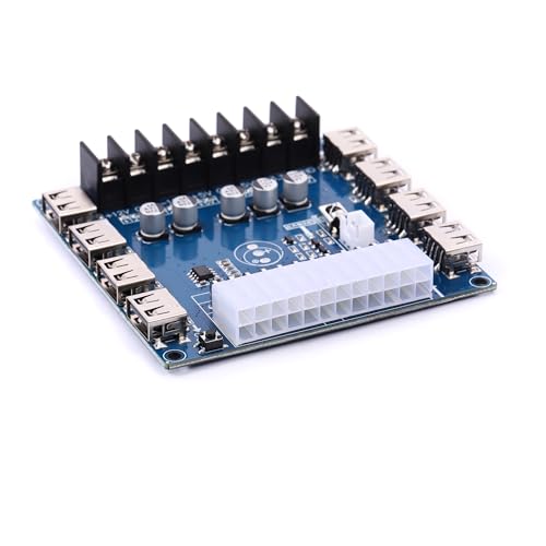 Teyleten Robot 24 Pins ATX Power Supply Breakout Board Module Adapter Power Connector Support 3.3V/5V/12V 1.8V-10.8V
