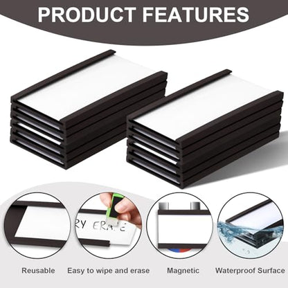 50 Pack 'C' Channel Magnetic Label Holders (1" x 2") - size: 1" x 2"