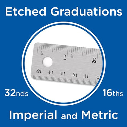 ALVIN Stainless Steel Ruler 24 Inches Model R590-24 Drawing and Design Tool for Students and Professionals, Great for Drafting, Architecture, Engineering, and Art - Stainless Steel Ruler -24 Inches - style: 24"
