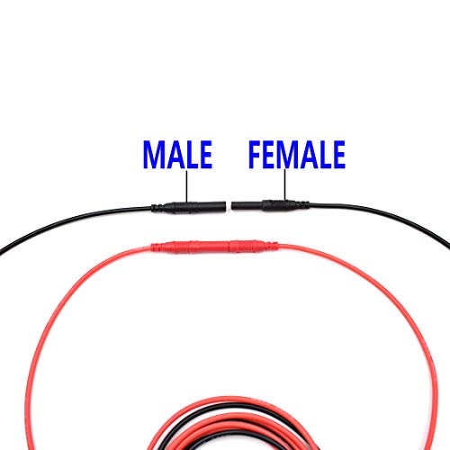 2 Pcs Multimeter Test Lead Extension Male to Female 14AWG Heavy Duty 3 Ft