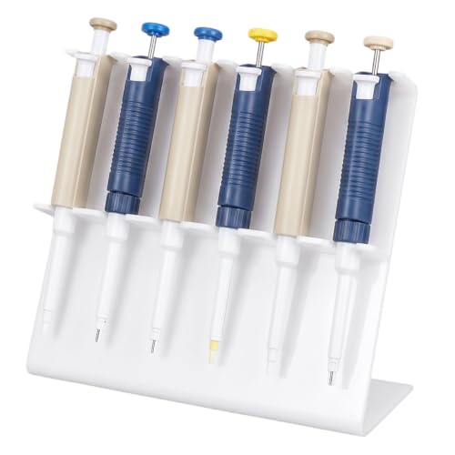 PH PandaHall Pipette Holder Stand, Lab Linear Pipette Stand Rack Hold up to 6 Pipettors Plastic Pipettor Holder Linear Micropipette Pipettor Stand for Scientific Experiment Biotechnology Lab Equipment
